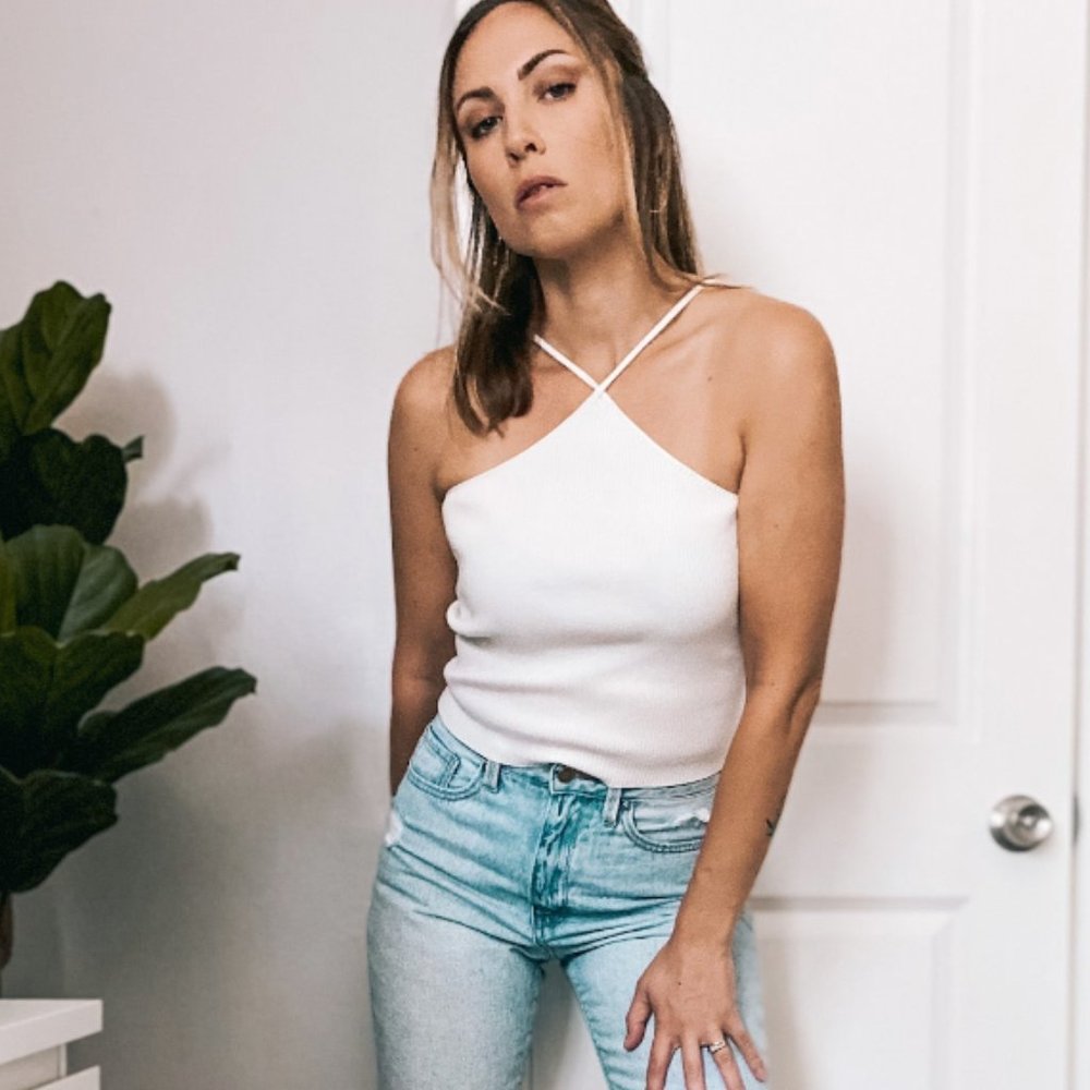 V-Neck Ribbed Tank Top